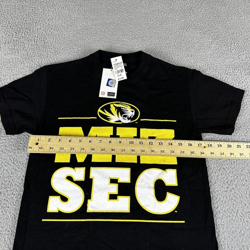 Missouri Tigers Shirt Men Small Black Short Sleeve 100% Cotton College Sports - Picture 7 of 8