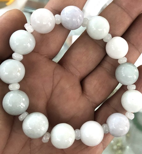 13mm Certified Natural Grade A Jade Green Jadeite Beads Bracelet 7.5” AAA - Picture 2 of 7