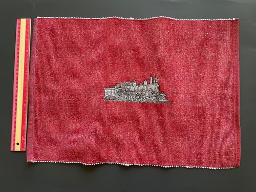 Mainstays Embroidered Placemats Trains Red Set of 2 Pcs Washable - Picture 7 of 8