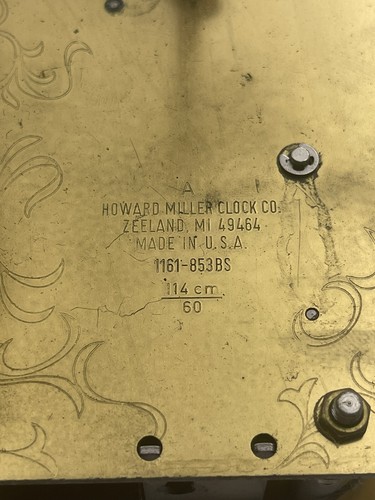 Used Grandfather Clock Movement Howard Miller for parts 1161-853BS 114cm