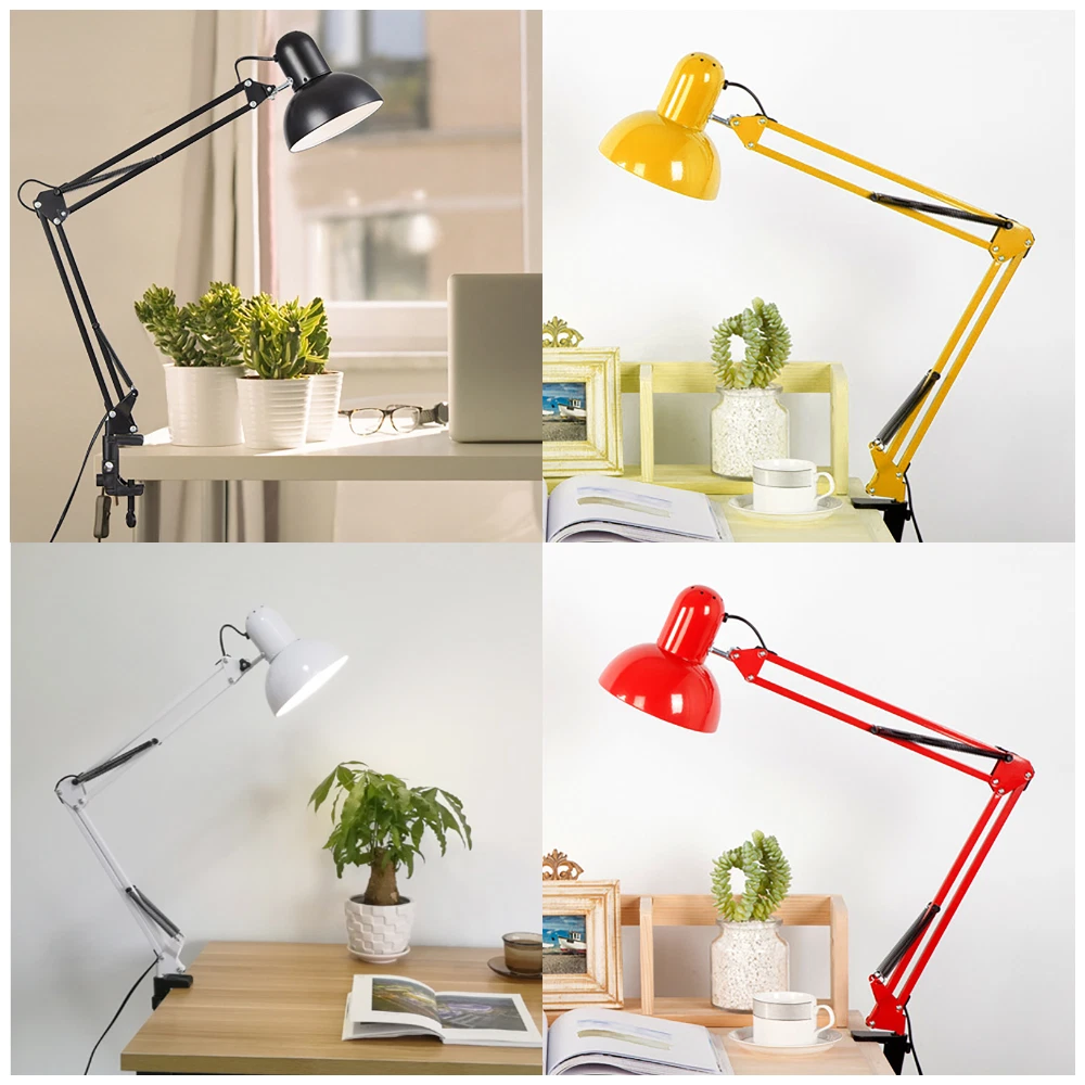 LED Eye Protection Table Lamp Long Arm Folding Clip Lamp Learning Nail Art  Light