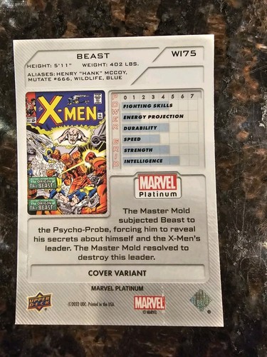 2024 UD Marvel Platinum BEAST #WI75 COVER VARIANTE parallel - Bild 2 von 2