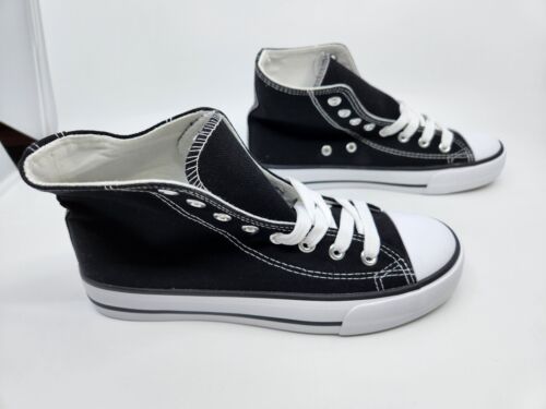 Erwachsene Damen High Top Markenlos Turnschuhe Canvas Tennisschuhe Sport Freizeit Gr. 6 - Bild 10 von 17