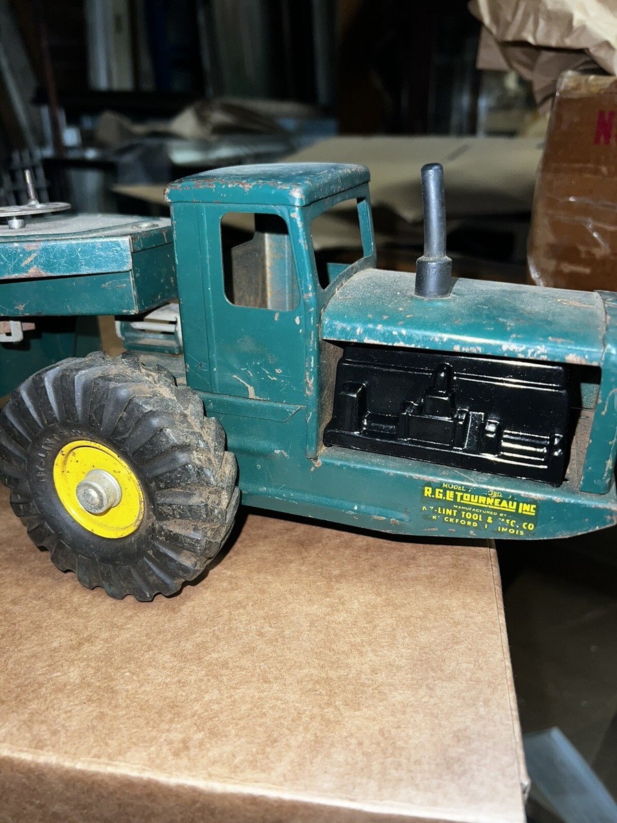 Vintage 1960s Nylint Tournahauler Flatbed construction vehicle w