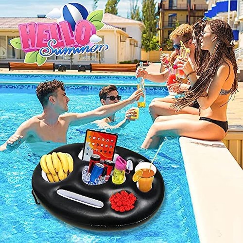 Pool Drink Holder with 9 Holes Large Capacity Drink Float for Beach and Party - Imagen 5 de 7