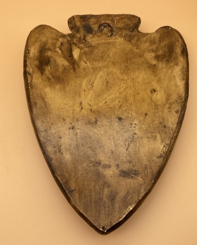 Plaster/Chalk Ware Arrowhead Shaped Cowboy/Wagon/Horse Wall Hangings Brown - Picture 6 of 8