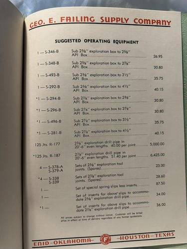 Enid, OK Geo. E. Failing Co. 2500 Drilling Unit Specifications Catalog - Picture 9 of 13