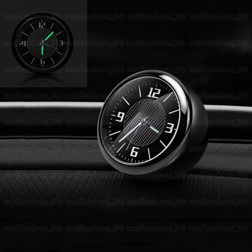 1pc Black Mini Car Clock Refit Luminous Electronic Quartz Ornament Accessories - Bild 1 von 13
