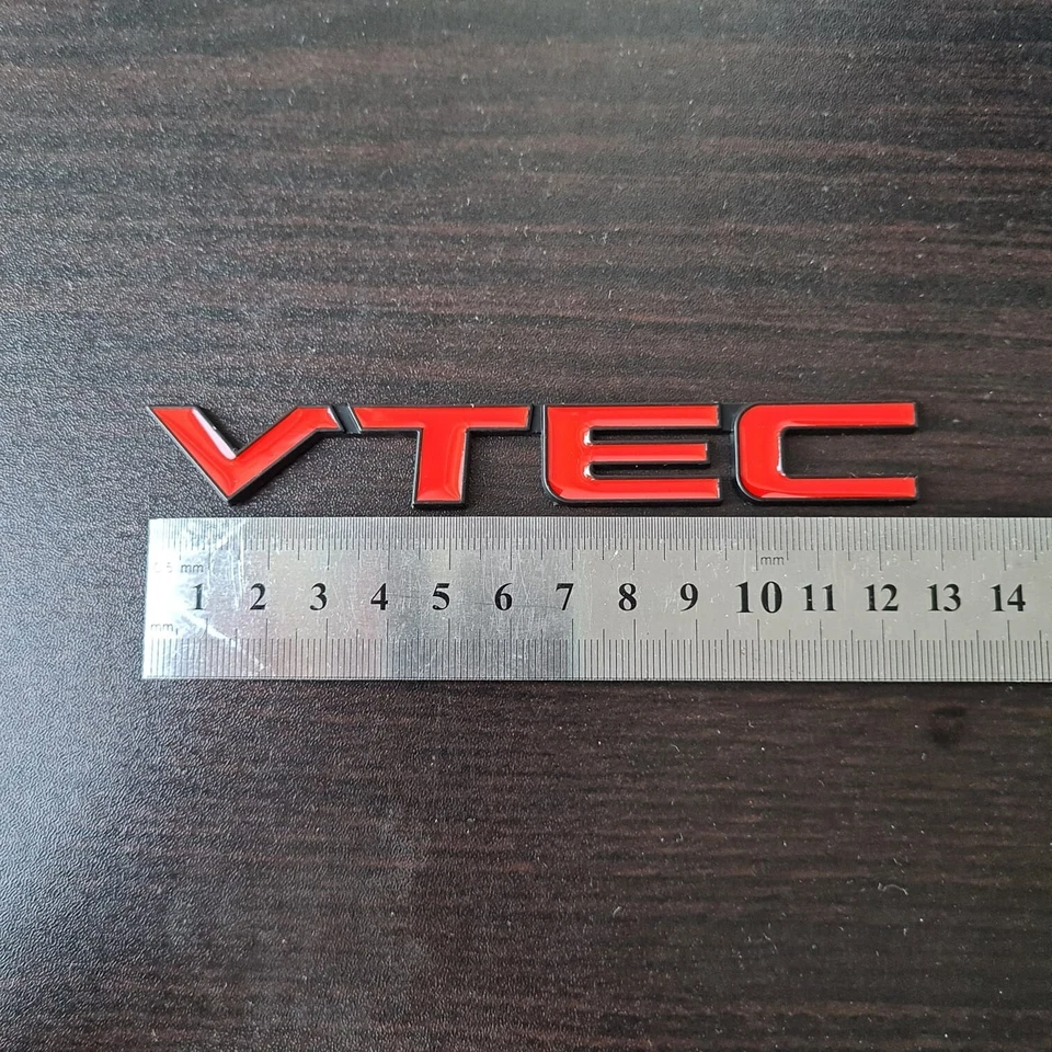 INSIGNIA VTEC ROJA HONDA TIPO R CIVIC JAZZ ODDYSEY CR-V METAL EMBLEMA VTEC NEGRO Foto 2 de 2