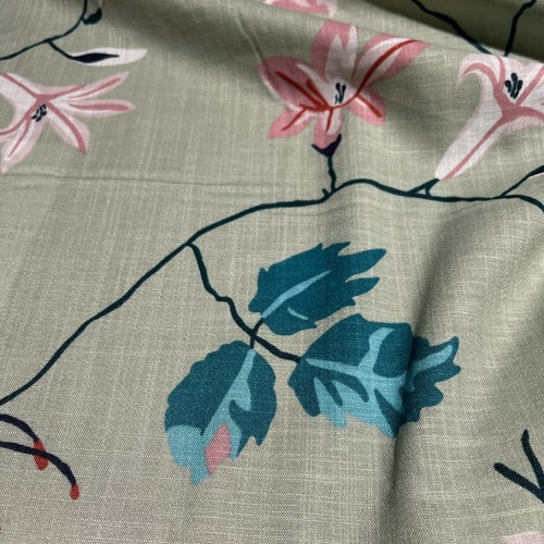 Large Floral Linen Rayon Dress Fabric M1574 Mtex - Picture 15 of 39