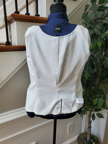 XOXO Women's Blazer Blue Size Small One Button Collared Suit Jacket - Bild 8 von 12