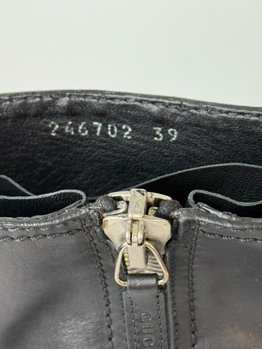 Gucci Black Leather Moto Biker/Riding Ankle Boots - Missing Strap - Size 39 - Picture 8 of 16