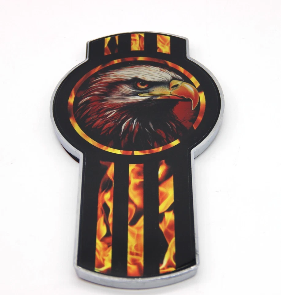 Emblema logotipo grade capuz insetos Kenworth American Bald Eagle Flames 8" - Imagem 2 de 4