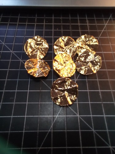 Gold Tone Metal Heavy Shank Buttons 1 1/8" 28mm Set of 7 - Picture 2 of 4