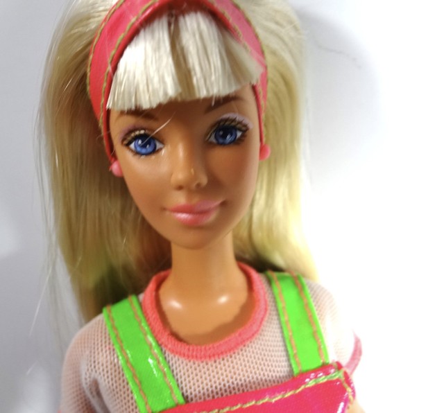 Barbie Doll Blonde Platinum Hair Bang Hot Pink Mod Fashion Dress Doll