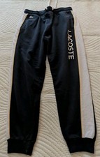 Lacoste Sleepwear Joggers Navy With Stripe Large Cotton/Poly Vintage