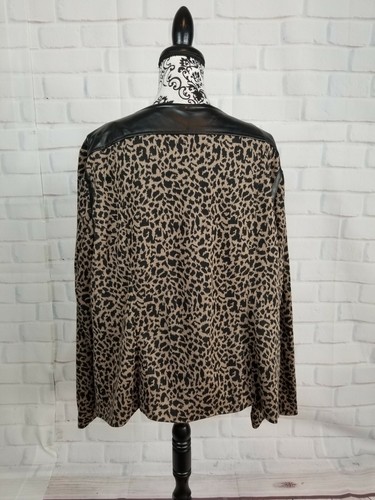 Marc Bouwer women's moto stretch knit faux leather trim jacket size 3x zip bb21 - Picture 11 of 11