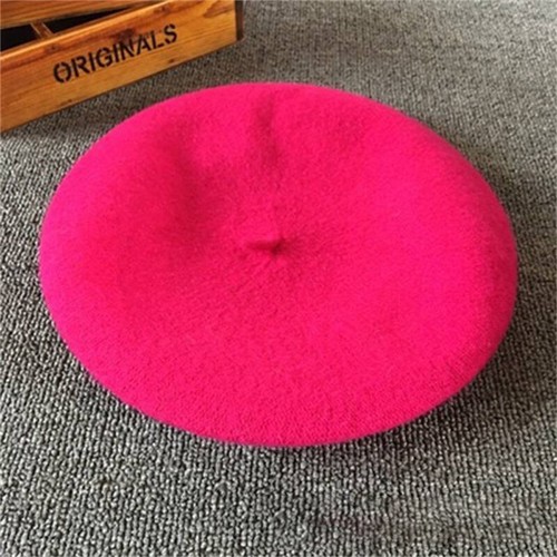 Solid Color Plain Beret Warm Winter Beanie Hat Women Beret Elegant Retro Vintage - Picture 31 of 35