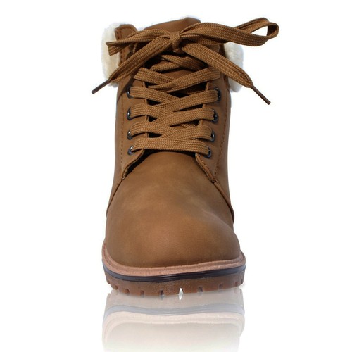 BOTÍN MUJER CUELLO CON CORDONES FORRADO DE PIEL INVIERNO NIEVE CÁLIDO DAMAS TALLA 3-8 - Imagen 9 de 19