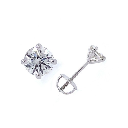 1.56 ct. F SI1 Round Cut Lab Created Diamond Martini Stud Earrings 14K WG - Picture 3 of 3