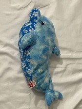 Ty Beanie Buddy DOCKS Blue Dolphin 13" Beanbag Plush Stuffed Toy No Tags