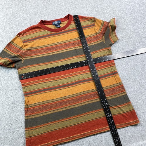 Polo Ralph Lauren Pocket Tee Shirt Boys Large 14-16 Multicolor Stripe Teen Youth - Picture 6 of 10