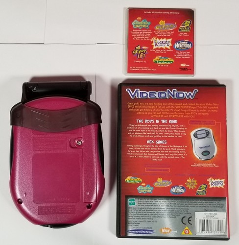 2003 Hasbro Video Now Player Pink Model B&W W/ Light Attachment & 2 Discs READ - Picture 2 of 14