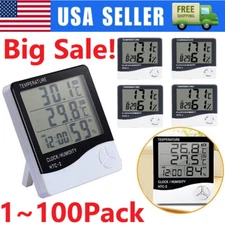 Thermometer Indoor Digital LCD Hygrometer Temperature Humidity Meter Alarm Clock