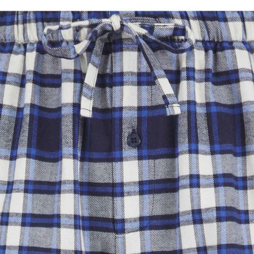 Blue Check Polycotton Lounge Pant PJs Walker Reid Mens Pyjama Trouser Bottoms - Picture 4 of 14