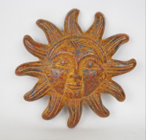 Collectibles Clay Sun Bird Feeder Mexican Folk Art Hand Painted