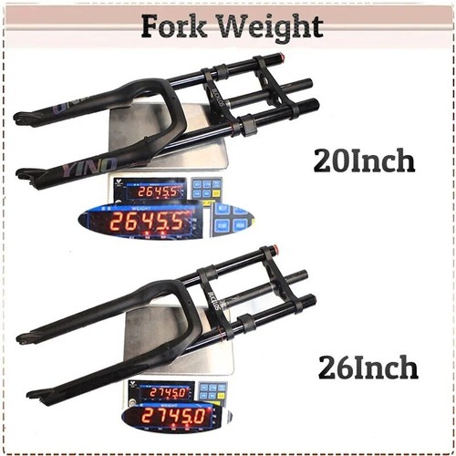 Snow Fat Fork 20/26*4.0 Inch Air Suspension Fork Travel 180mm Double Shoulder - Picture 6 of 22