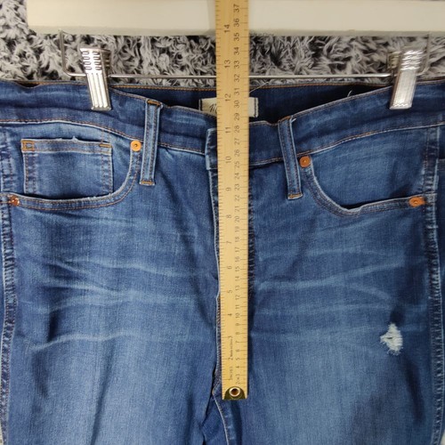 Jeans MADEWELL 10" vita alta skinny bottoni mosca donna TG 32 *34x27 orlo grezzo caviglia - Foto 4 di 11