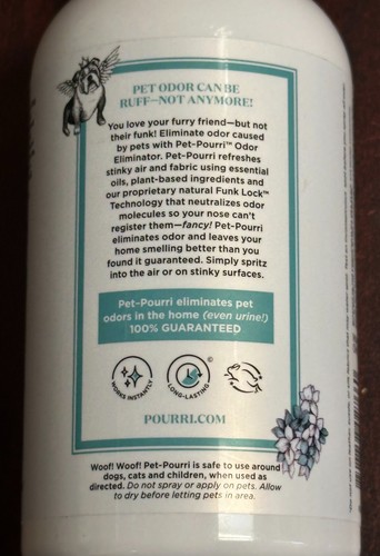 PET-POURRI Dog Pet PAWSITIVELY FRESH Air Fabric ODOR ELIMINATOR Clean + Natural - Picture 3 of 4
