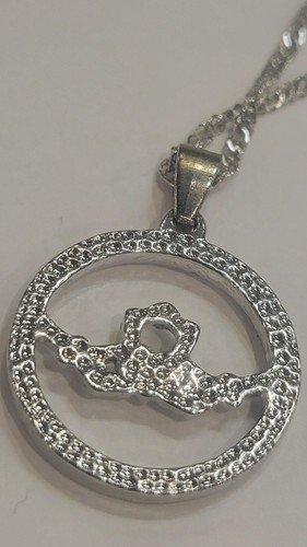 Sterlingsilber Irisch Keltische Claddagh Strass Anhänger 16 " 20 " Halskette - Bild 5 von 5