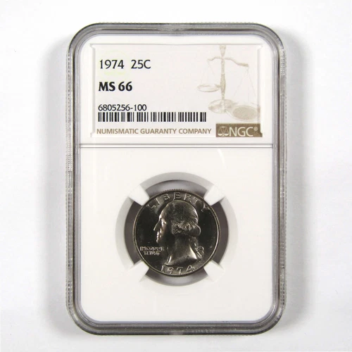 1974 Washington Quarter MS 66 NGC Clad 25c Uncirculated Coin SKU:I9491