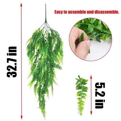 2Pack Artificial Plant Vines Boston Ferns Hanging Fake Plants for Indoor Outdoor - Picture 5 of 7