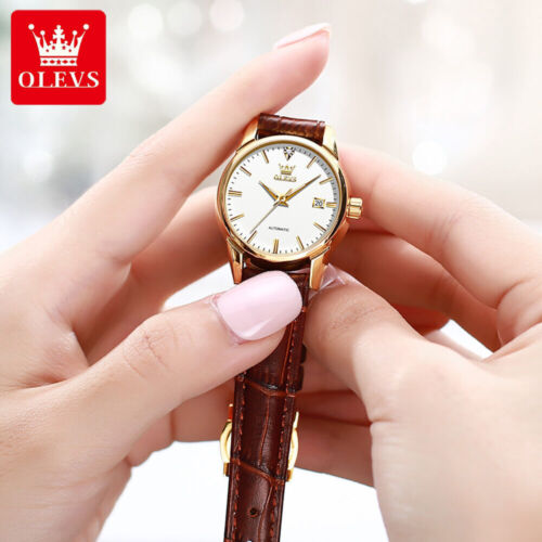 OLEVS Automatic Mechanical Watch Calendar Waterproof Women's Wristwatches - Picture 8 of 21