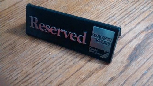 Lot of 4 .American Express Reserved Table Seat Sign Tent Style Display Stand A+ - Picture 4 of 7