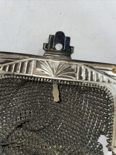 Antike 20er Jahre Flapper Mesh Geldbörse Whiting und Davis Co Vintage Geldbörse farbig - Bild 4 von 5