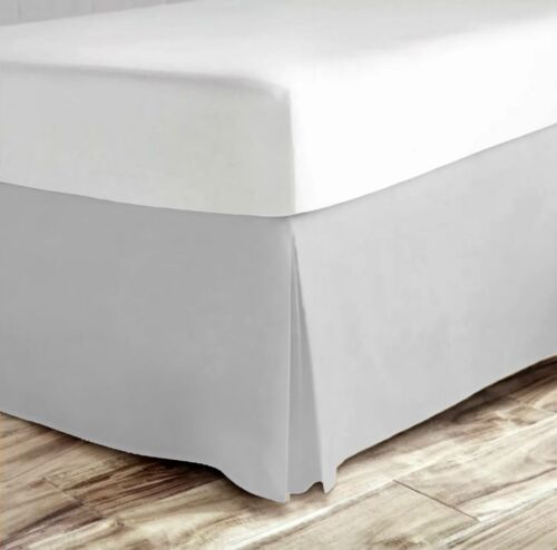 Premium Pleated Solid Bed Skirt Dust Ruffle Luxury Microfiber 15" Tailored Drop - Picture 53 of 101