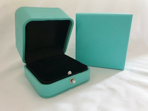 Vintage de Luxe Motif Cuir Souple Texturé Turquoise Bague Boite Cadeau Emballé - Picture 4 of 10