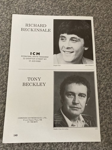 Richard Beckinsale - original 1979 acting agency Z-card. Rising Damp