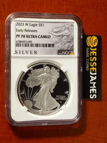 2023 W PROOF SILVER EAGLE NGC PF70 ULTRA CAMEO EARLY RELEASES BLACK LABEL