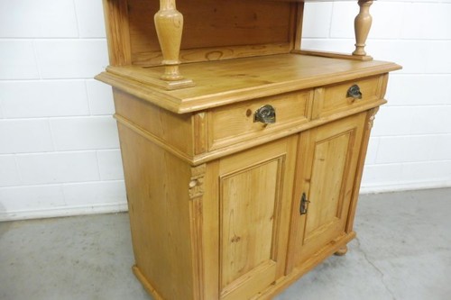 Antiker Buffetschrank Küchenschrank Schrank Vitrine aus Weichholz Gründerzeit - Bild 12 von 14