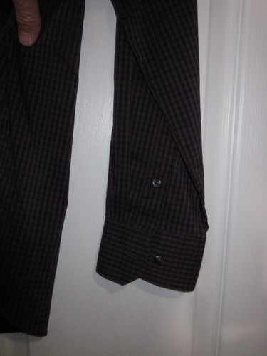 VAN HEUSEN BLUE LONG SLEEVE SLIM FIT DRESS SHIRT, MENS LG, 16-16.5 #90H - Picture 4 of 10