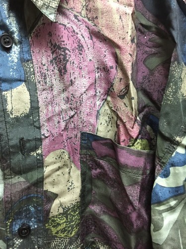 Camisa Naked Silk 100% Seda LS Verde Borgoña Azul Botón Frontal Talla M ¡De colección! - Imagen 3 de 3