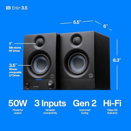 Eris 3.5 Studio Monitors, Pair — Powered, Active 3.5" Gen 2 (2024 Model) - Picture 5 of 6