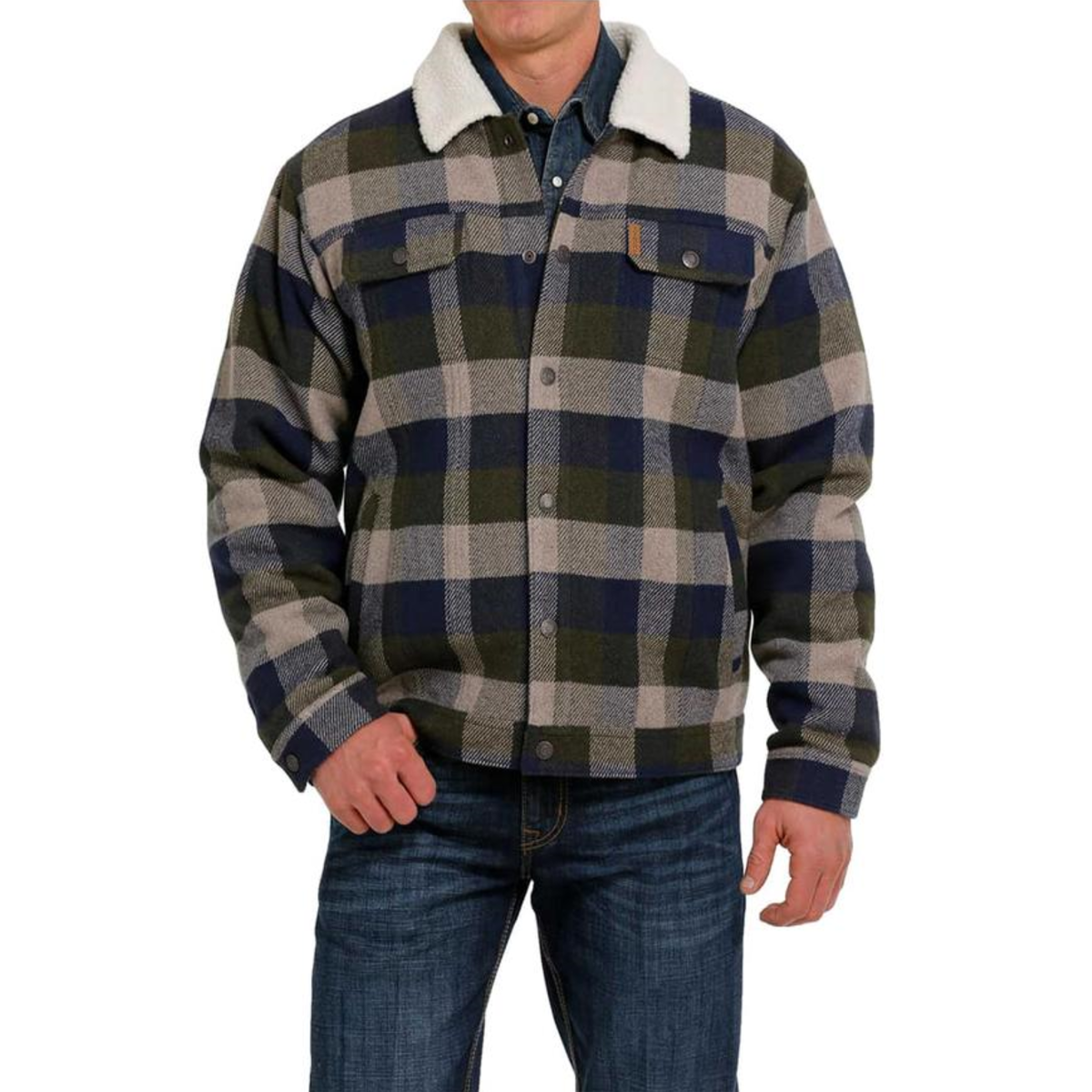Cinch® Men's Multicolored Plaid Wool Trucker Jacket Cinch® Men's Multicolored Plaid Wool Trucker Jacket