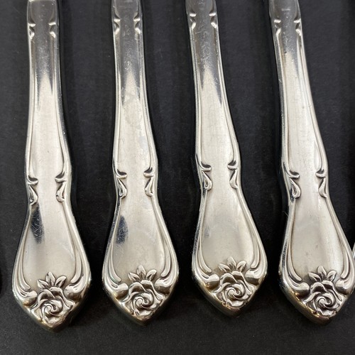 1881 Rogers Oneida Ltd ARBOR ROSE - TRUE ROSE Edelstahl 10 Stück Messer Gabel Löffel - Bild 2 von 21