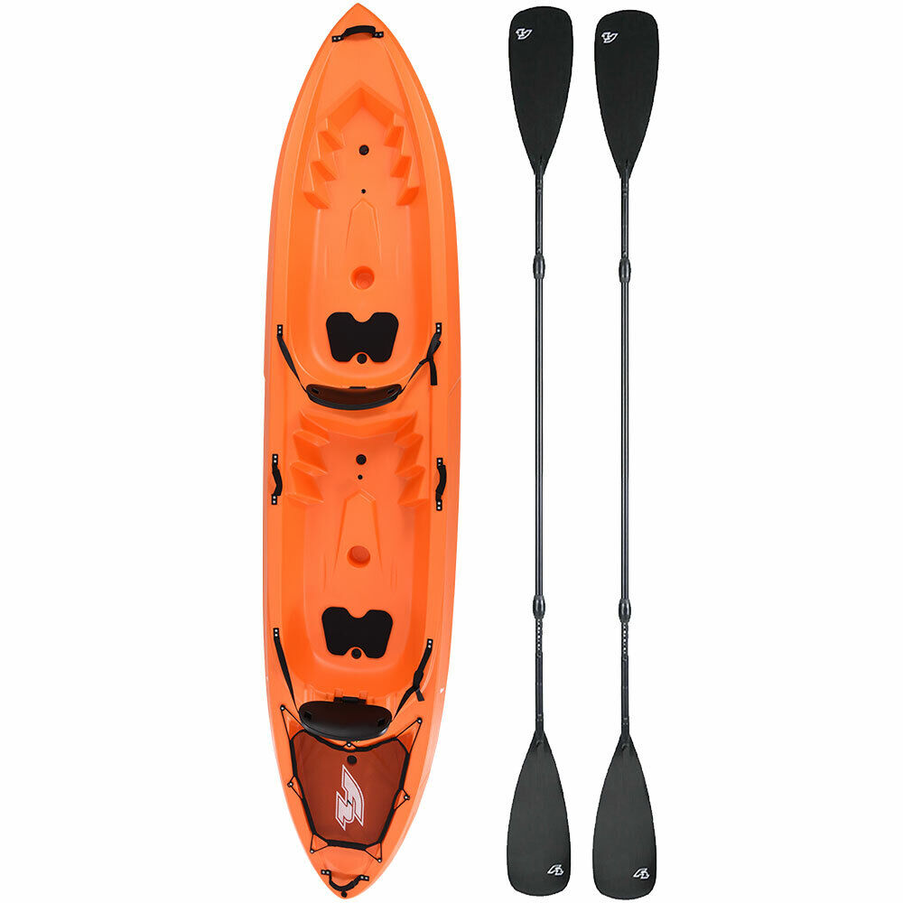 F2 Composite Hard Kayak festes Kajak mit Paddel Sitzen Tourenkajak Kanu Orange